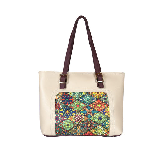Ethnic Patchwork Tote Bag – Premium Everyday Shoulder Bag | Vivana