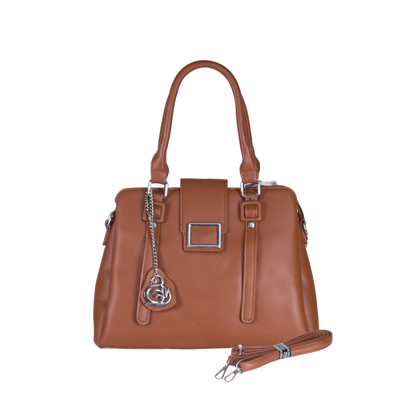 VIVANA Elegant Plain Handbag with Metal Buckle