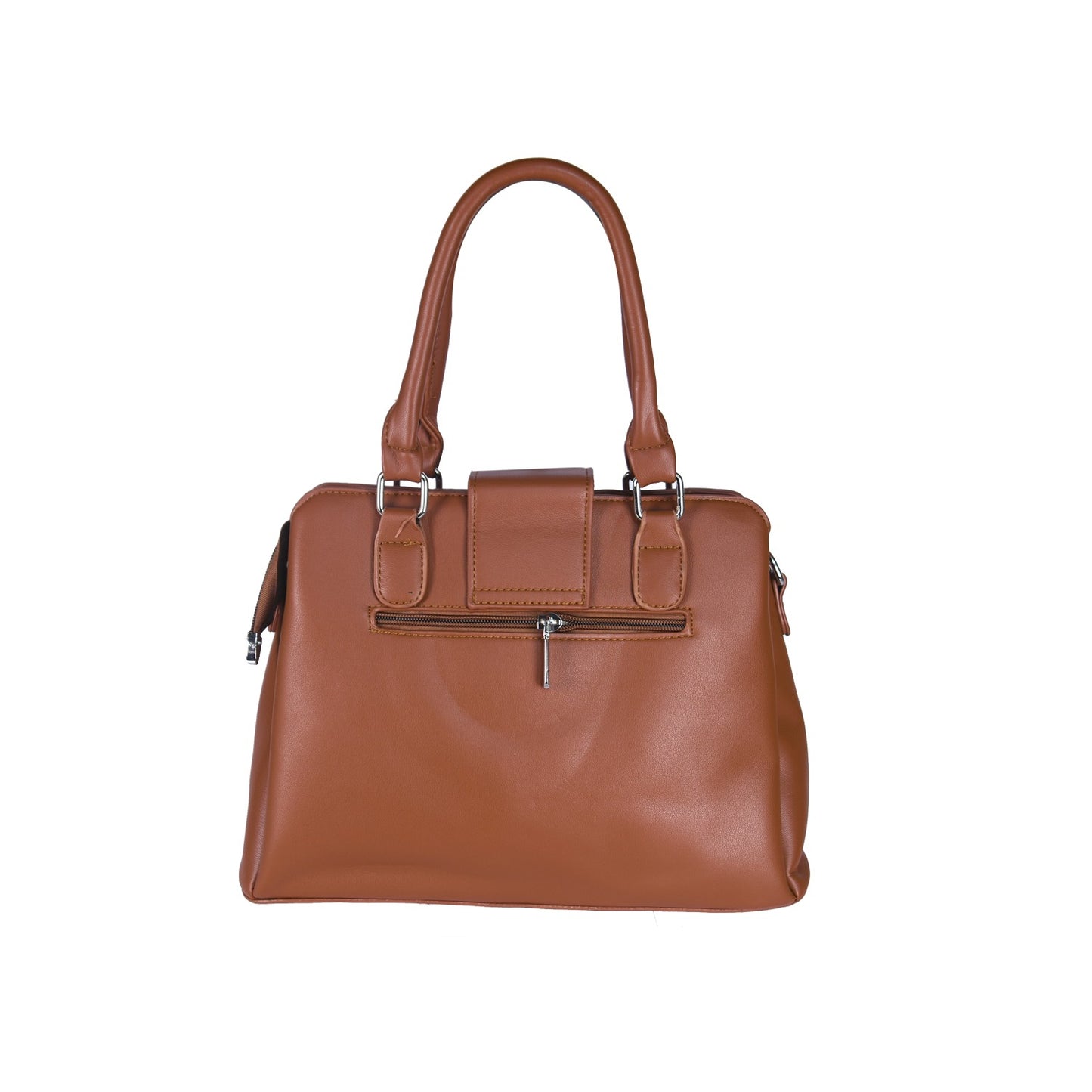 VIVANA Elegant Plain Handbag with Metal Buckle