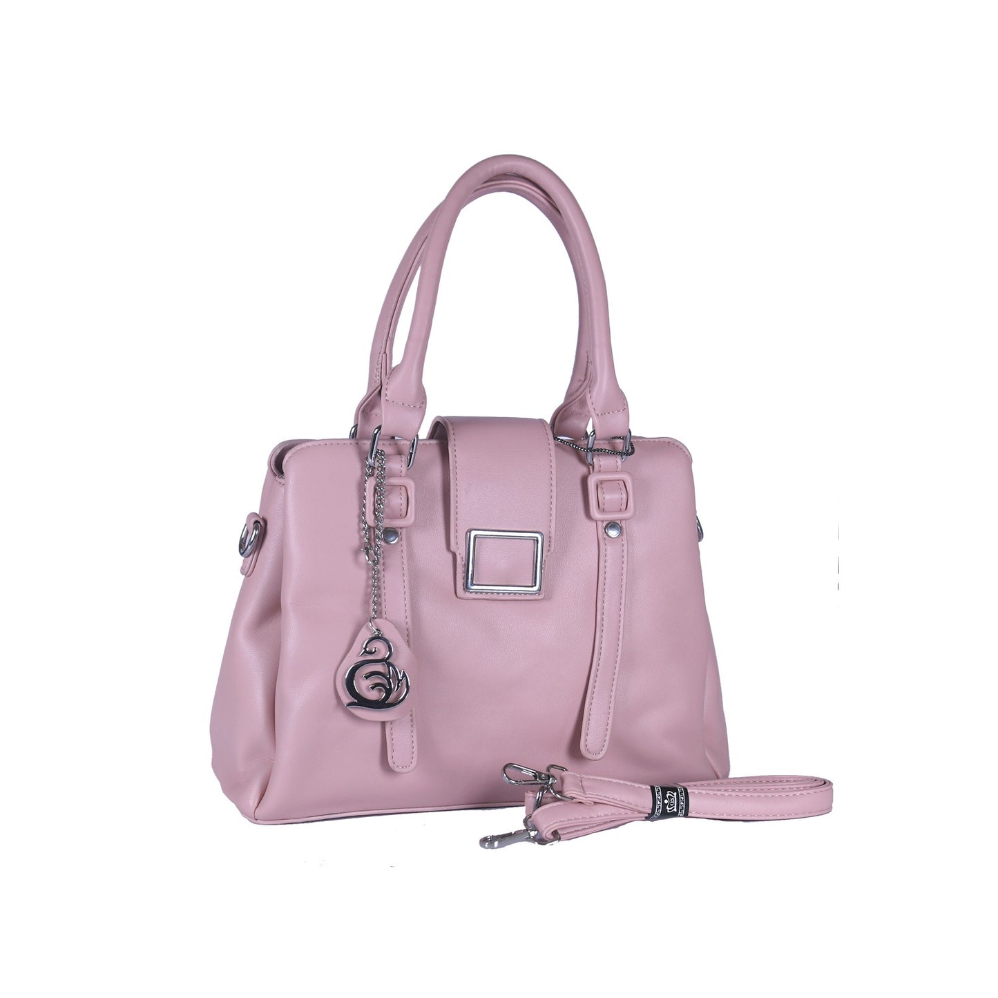 VIVANA Elegant Plain Handbag with Metal Buckle