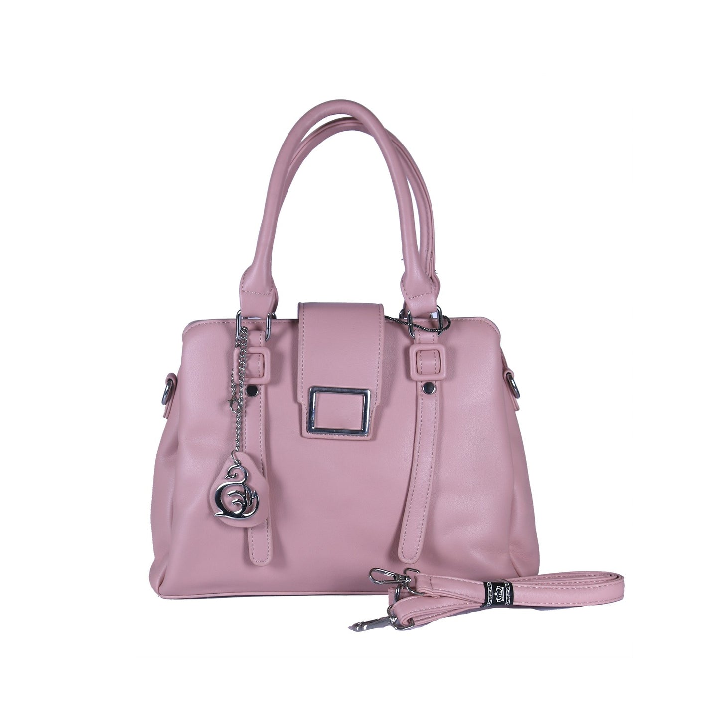 VIVANA Elegant Plain Handbag with Metal Buckle