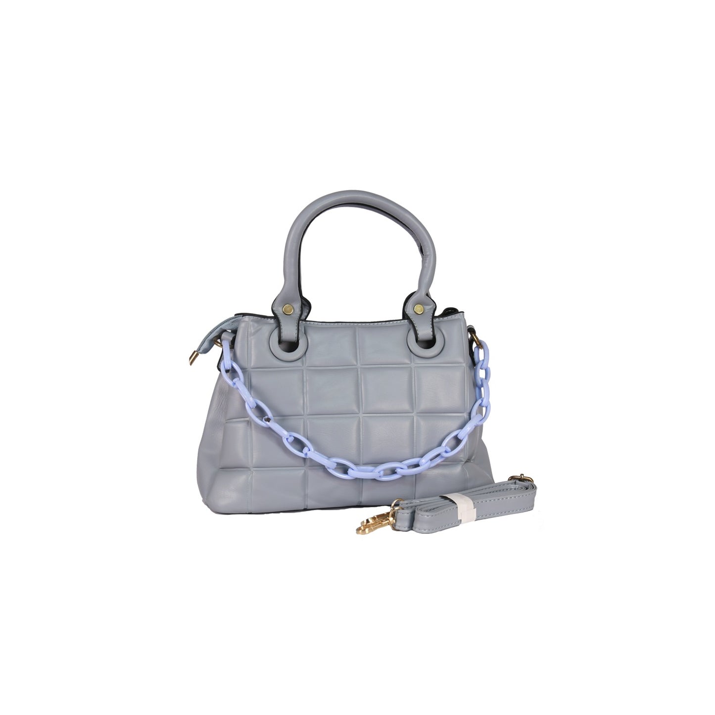 VIVANA Embossed Handbag with Bold Chain