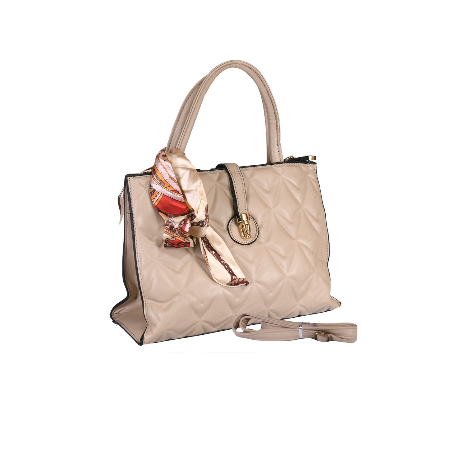 VIVANA Embossed Handbag with Silver Accents