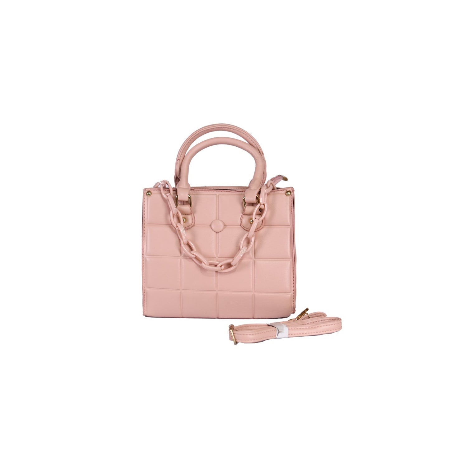 VIVANA Embossed Handbag with Bold Chain