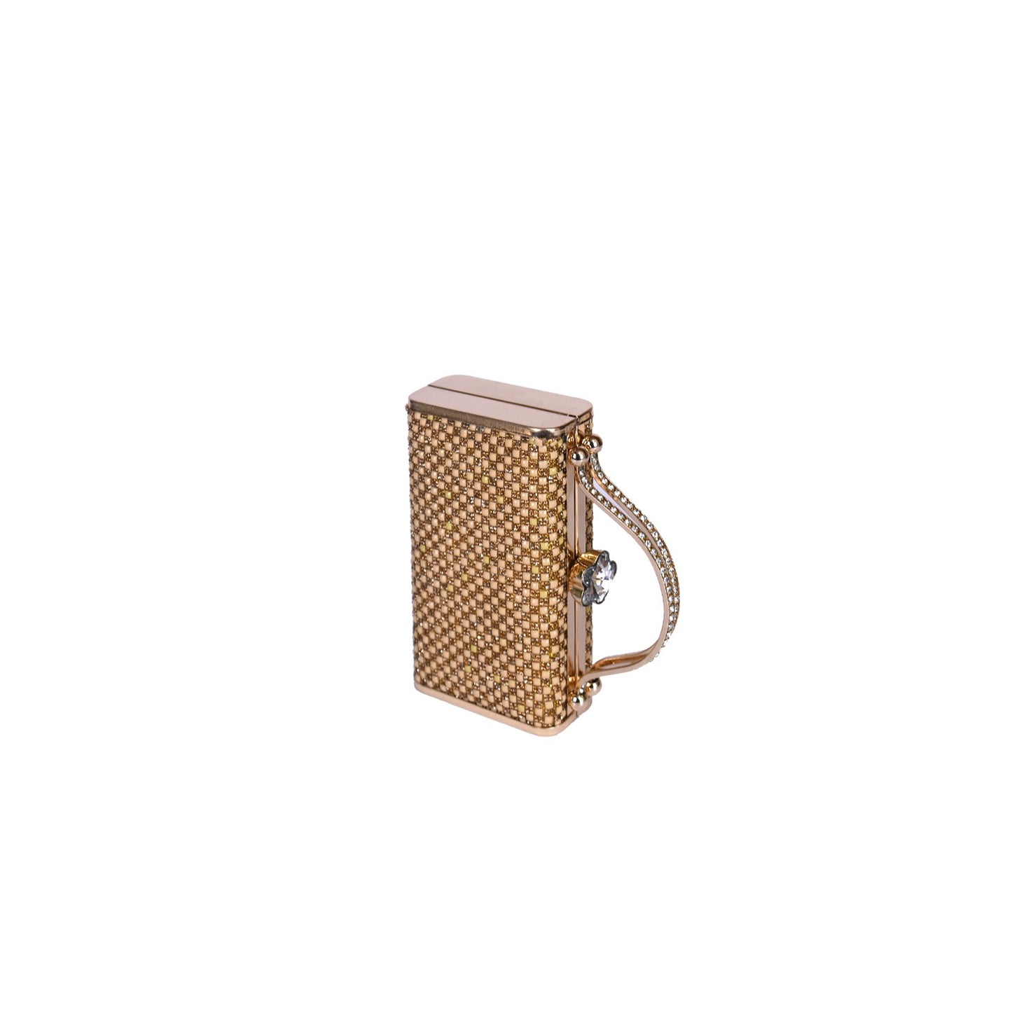 Vivana Luxe Golden Beaded Box Clutch