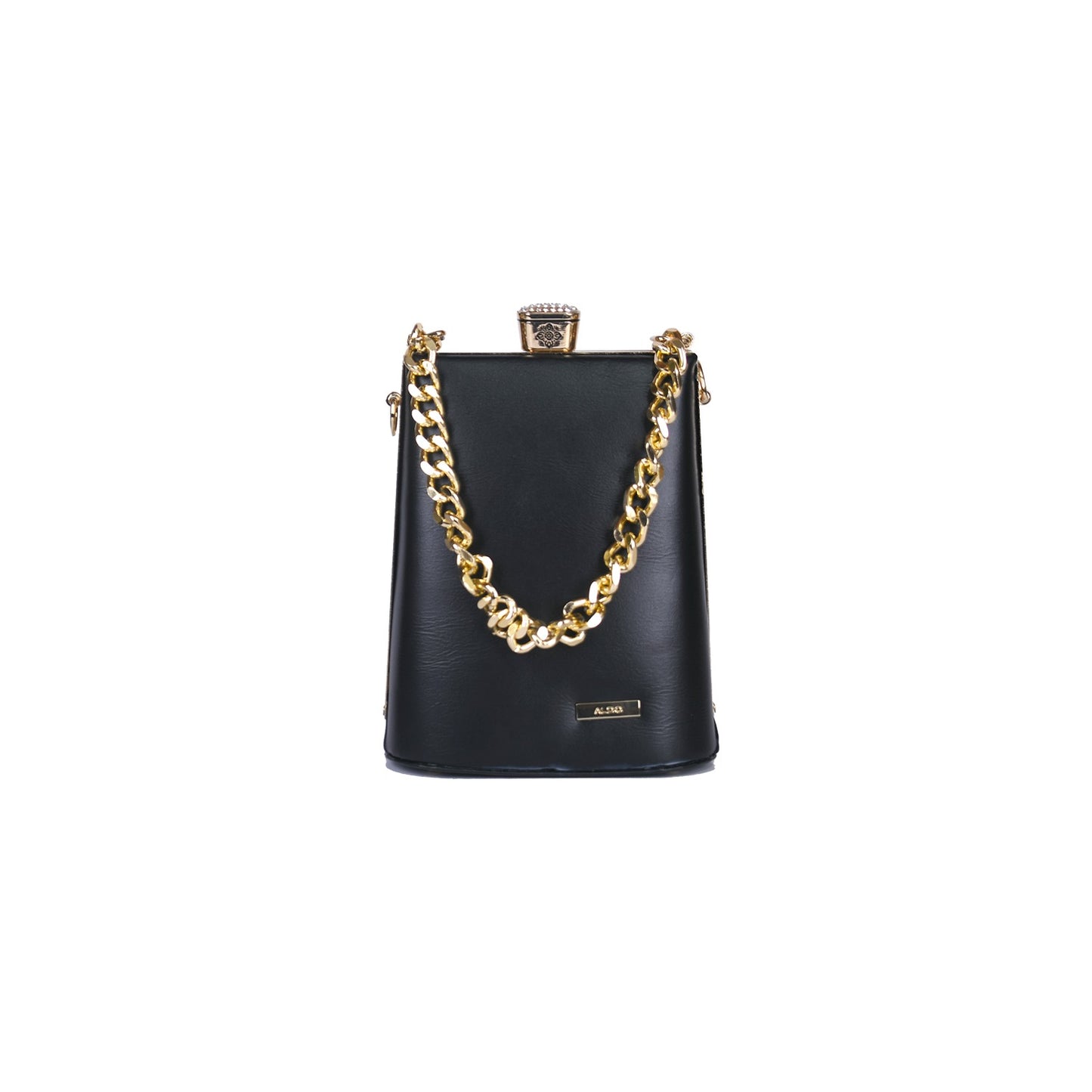 Vivana Noir Jewel-Top Chain Bag