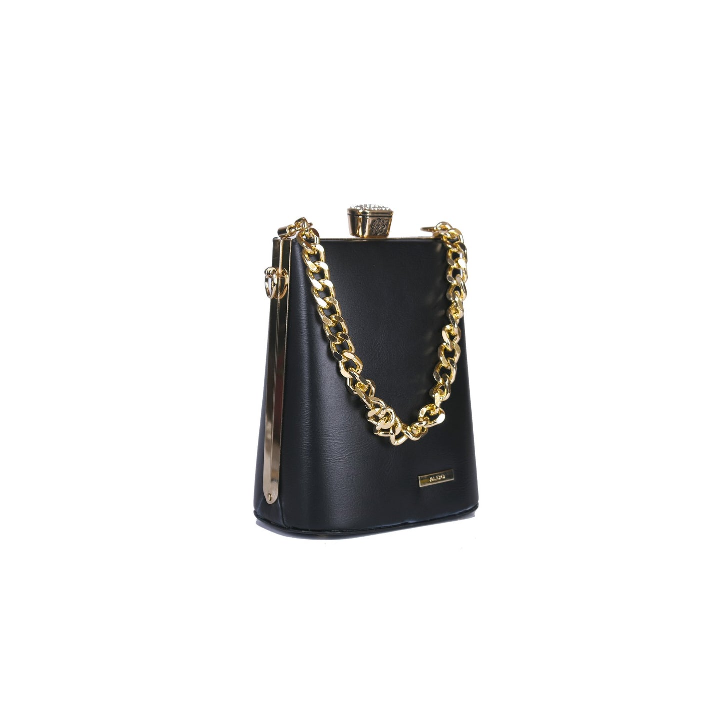 Vivana Noir Jewel-Top Chain Bag