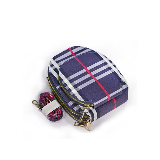 Vivana Chic Mini Handbag with Check Print Details