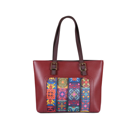 Ethnic Patchwork Tote Bag – Premium Everyday Shoulder Bag | Vivana