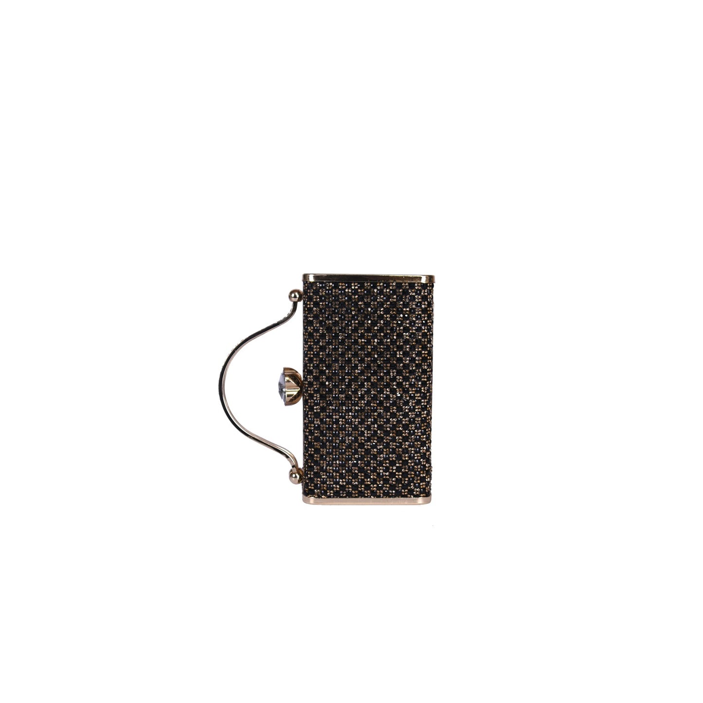 Vivana Luxe Golden Beaded Box Clutch