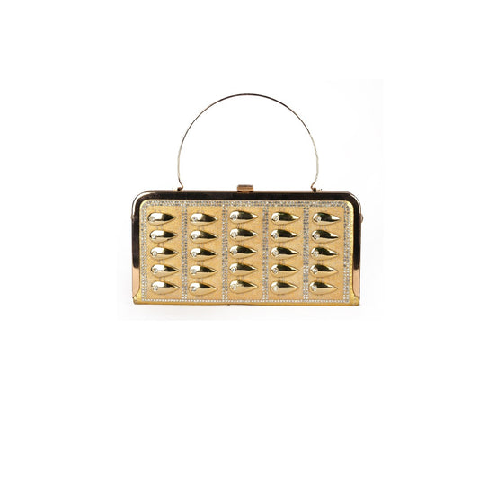 Vivana Luxurious Gold Studded Evening Clutch