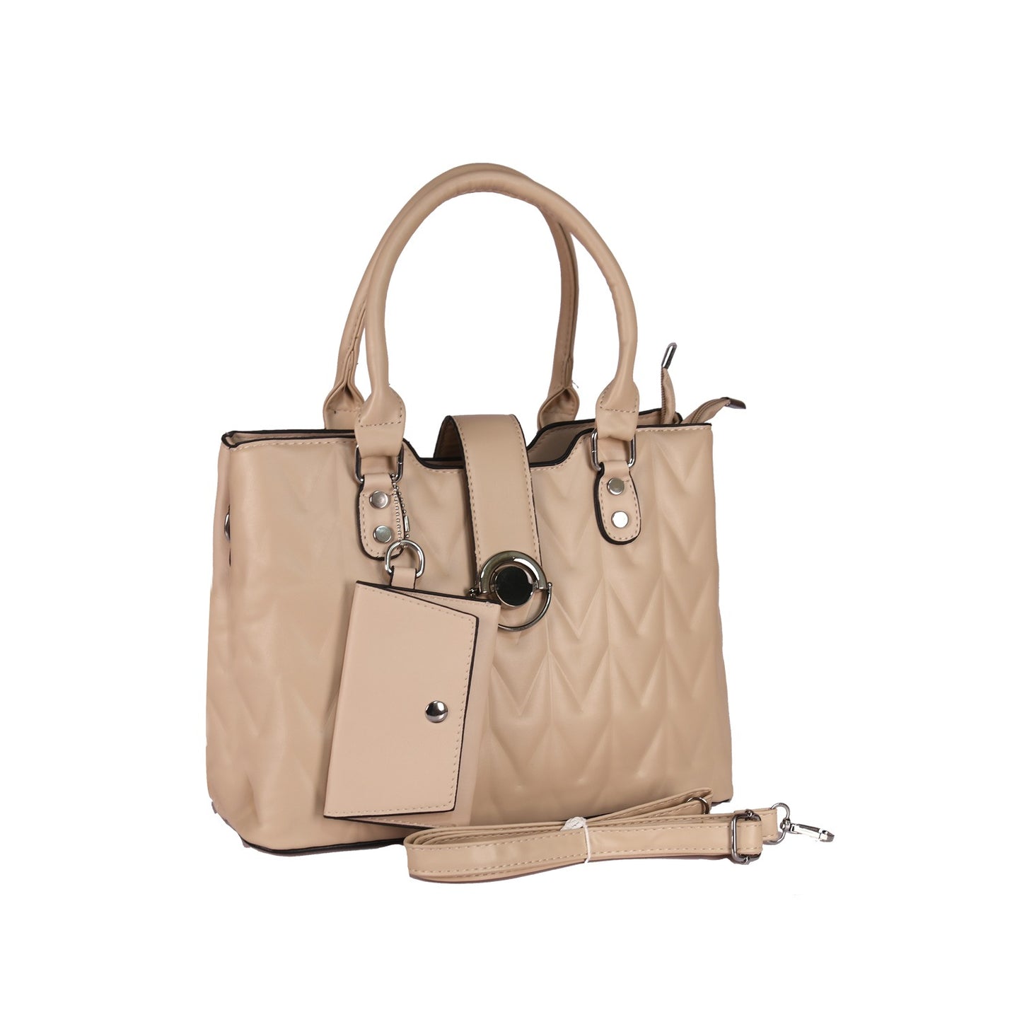 VIVANA Embossed Handbag with Silver Accents