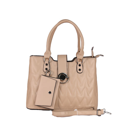 VIVANA Embossed Handbag with Silver Accents