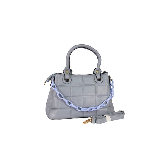 VIVANA Embossed Handbag with Bold Chain