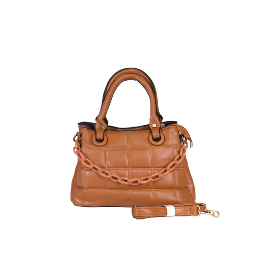 VIVANA Embossed Handbag with Bold Chain