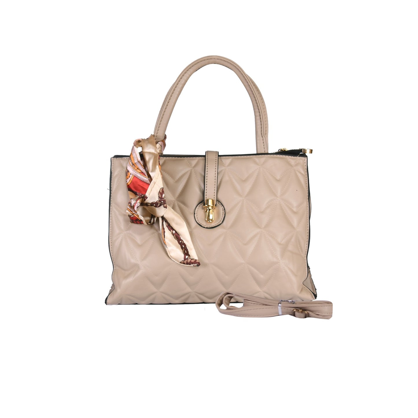 VIVANA Embossed Handbag with Silver Accents